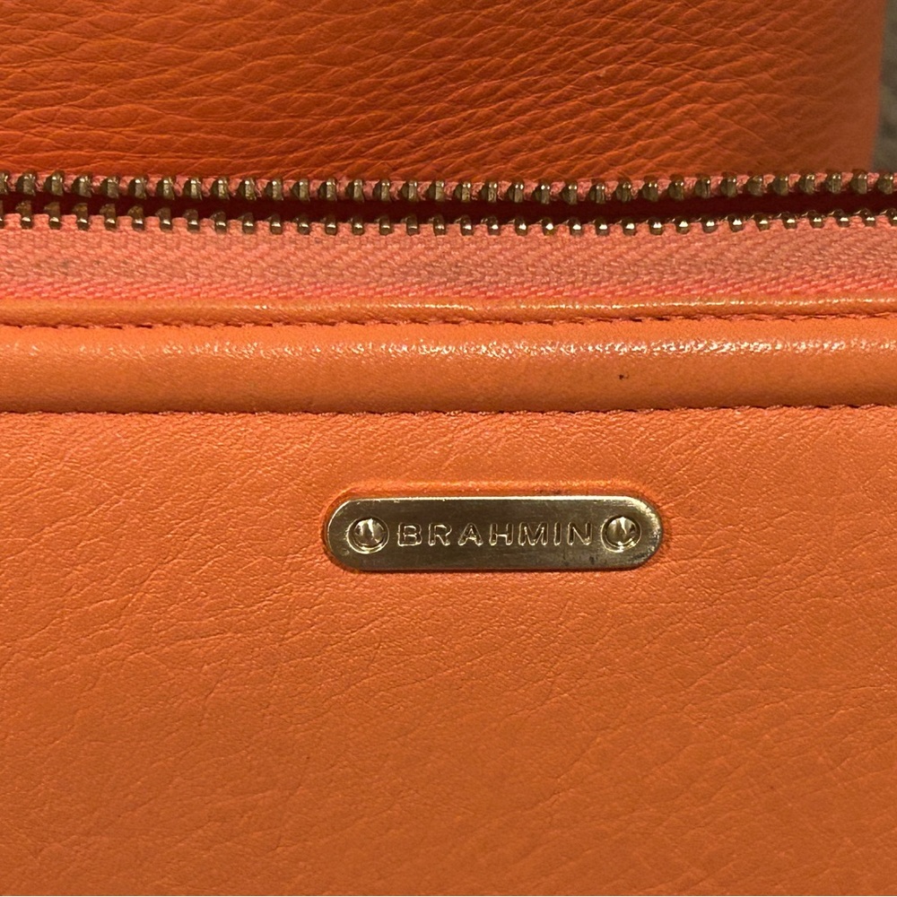 Brahmin Coral Pebbled Leather Tote & Matching Zip-Around Wallet Set - Picture 16 of 16